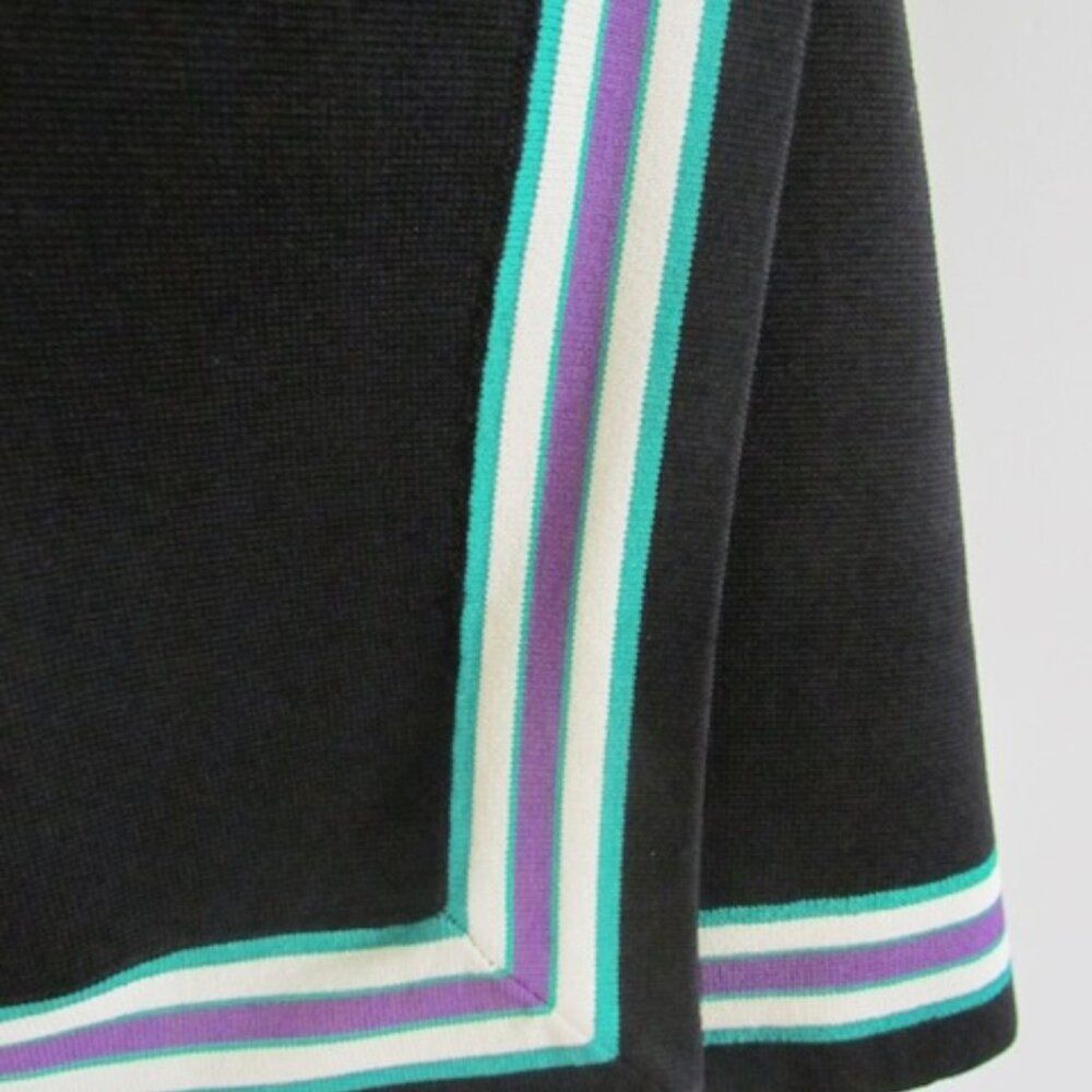 Sandro Paris Elodie Striped Crossover Skirt Noir Stripe Sz M = 2 - Picture 12 of 16